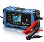 Qoltec Intelligens Akkumulátor töltő, Javitó funkcióval AGM GEL LiFePO4 12V 15A (52666)