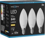 Mexen Nova 3x Bec LED E14, C37, 8W, Caldă - 3000K, 840 lm - L102-E14-0830-01x03 (L102-E14-0830-01x03)