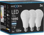 Mexen Nova 3x Bec LED E27, A70, 18W, Rece - 6500K, 1890 lm - L100-E27-1865-01x03 (L100-E27-1865-01x03)