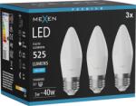 Mexen Nova 3x Bec LED E27, C37, 5W, Rece - 6500K, 525 lm - L102-E27-0565-01x03 (L102-E27-0565-01x03)