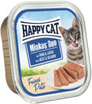 Happy Cat Minkas Duo Gabonamentes Alutálcás Macskaeledel (Marha és Lazac) - 100 g