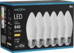Mexen Nova 6x Bec LED E27, C37, 8W, Caldă - 3000K, 840 lm - L102-E27-0830-01x06 (L102-E27-0830-01x06)