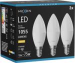 Mexen Nova 3x Bec LED E14, C37, 10W, Cald - 3000K, 1055 lm - L102-E14-1030-01x03 (L102-E14-1030-01x03)