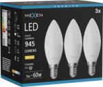 Mexen Nova 3x Bec LED E14, C37, 9W, Cald - 3000K, 945 lm - L102-E14-0930-01x03 (L102-E14-0930-01x03)