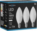 Mexen Nova 3x Bec LED E14, C37, 10W, Neutru - 4000K, 1055 lm - L102-E14-1040-01x03 (L102-E14-1040-01x03)