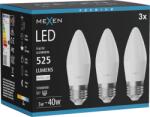 Mexen Nova 3x Bec LED E27, C37, 5W, Neutru - 4000K, 525 lm - L102-E27-0540-01x03 (L102-E27-0540-01x03)