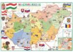 STIEFEL Asztalszőnyeg, kétoldalas, A3, "Gyerek MO közigazgatás/domborzat - Önkormányzat/Magyarország földrajzi térképe -termék MJ-ben