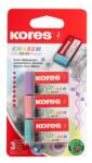 Kores Radír, KORES "KE-30", 3 pasztell színű, 3 db