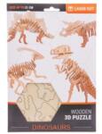  Puzzle 3D din lemn - dinozauri, 4 tipuri (26096)