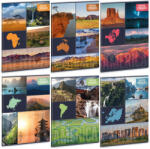 Ars Una Extra Kapcsos Füzet A/4 Négyzetrácsos Beautiful Continents (5190) 22 (AU53121905)