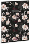 Ars Una Extra Kapcsos Füzet A/4 Négyzetrácsos Flowery Black (5374) 24 (AU53123749)