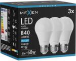 Mexen Nova 3x LED izzó E27, A60, 8W, Hideg - 6500K, 840 lm - L100-E27-0865-01x03 (L100-E27-0865-01x03)