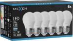 Mexen Nova 6x LED izzó E27, G45, 7W, Hideg - 6500K, 735 lm - L101-E27-0765-01x06 (L101-E27-0765-01x06)