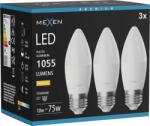 Mexen Nova 3x LED izzó E27, C37, 10W, Meleg - 3000K, 1055 lm - L102-E27-1030-01x03 (L102-E27-1030-01x03)