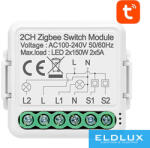 Eldlux Avatto Okos kapcsoló modul rögzitővel 2-zónás ZigBee TUYA (N-ZWSM01-2)