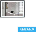 ELDLUX Tükör fekete kerettel LED háttérvilágítással (párátlanító + érintőkapcsoló) IP44 800x600mm (DL-602)