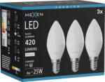 Mexen Nova 3x LED izzó E14, C37, 4W, Semleges - 4000K, 420 lm - L102-E14-0440-01x03 (L102-E14-0440-01x03)