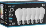 Mexen Nova 6x LED izzó E27, A60, 6W, Hideg - 6500K, 630 lm - L100-E27-0665-01x06 (L100-E27-0665-01x06)