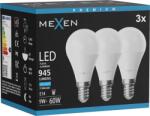 Mexen Nova 3x LED Izzó E14, G45, 9W, Hideg - 6500K, 945 lm - L101-E14-0965-01x03 (L101-E14-0965-01x03)