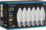 Mexen Nova 6x LED izzó E27, C37, 5W, Meleg - 3000K, 525 lm - L102-E27-0530-01x06 (L102-E27-0530-01x06)