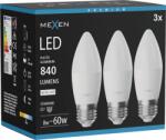 Mexen Nova 3x LED izzó E27, C37, 8W, Semleges - 4000K, 840 lm - L102-E27-0840-01x03 (L102-E27-0840-01x03)