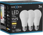 Mexen Nova 3x LED izzó E27, A60, 15W, Meleg - 3000K, 1575 lm - L100-E27-1530-01x03 (L100-E27-1530-01x03)