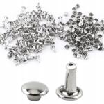  Kerek Kétoldalas Szegecsek Sapkák 6X8MM 100DB Ezüst (GY00306-02)