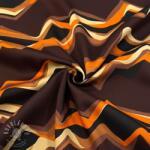  Pamutvászon SATIN Abstract waves dark brown