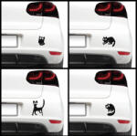 4 Decor Sticker auto - Pisici speriate (pachet)