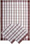 Wooline 3 db barna konyharuha kárómintával 50 x 70 cm - 100% pamut