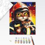 Brushme Festés szám szerint hősies macska kismacskával - 40x50