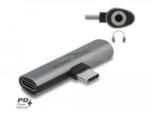 Delock szürke audio adapter USB Type-C sztereo jack anya és USB Type-C PD (DL64186) (DL64186)