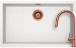 SCHOCK Set chiuveta bucatarie Schock Kaia N-100XL 756 x 456 mm Cristadur Polaris, alb polar cu parti vizibile si baterie bucatarie Schock Talia Copper, cupru, cap extractibil (SETKN100XLPOTECOB)