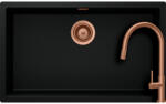 SCHOCK Set chiuveta bucatarie Schock Kaia N-100XL 756 x 456 mm Cristadur Puro, negru intens cu parti vizibile si baterie bucatarie Schock Talia Copper, cupru, cap extractibil (SETKN100XLPUTECOB)