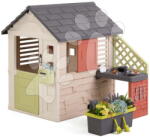 Smoby Căsuță cu grădină de flori lângă bucătărie Nature Playhouse&Kitchen Life Smoby extensibilă cu filtru UV de la 24 de luni (SM810306-E) Casuta pentru copii