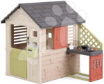 Smoby Căsuță cu cutie poștală Nature Playhouse&Kitchen Life Smoby cu bucătărie extensibilă, cu filtru UV, de la 24 luni (SM810306-B) Casuta pentru copii