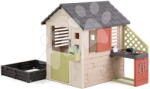 Smoby Căsuță cu nisipar Nature Playhouse&Kitchen Life Smoby cu bucătărie extensibilă, cu filtru UV, de la 24 luni (SM810306-C) Casuta pentru copii
