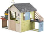 Smoby Căsuță cu stație meteo Pretty Playhouse&Kitchen Life Smoby cu bucătărie extensibilă și filtru UV, de la 24 luni (SM810305-O) Casuta pentru copii
