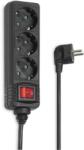 Hama Priza multipla Hama 3-faceri cu intrerupator, 3m cablu, 3680W, Negru (00108816)
