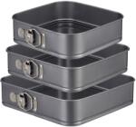 Relaxdays Set 3 forme de copt patrate Relaxdays, carbonstahl, antiaderente, 24-28 cm, antracit (10027891)