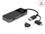Delock USB 3.2 Gen 1 adapter - 4K HDMI + VGA Splitter cu funcţie - BULK