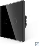 Luxion Intrerupator Dublu Cap Scara cu Touch din Sticla LUXION Serie A (Negru) (lx-mt-a202g-b)