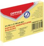Office Products Notes autoadeziv 51 x 76 mm, 100buc/set, Office Products - galben pastel (OF-14047511-06)
