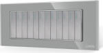 Luxion Intrerupator Mecanic 12 Posturi LUXION cu Rama din Sticla Standard Italian 6M (Gri) (lxi-6011gf-gy)