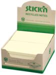 Hopax Notes autoadeziv 76 x 127 mm, hartie reciclata, 100 file, 12 buc/cutie, Stick"n - galben pastel (HO-21796)