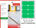 Tanex Etichete color autoadezive, 8/A4, 99.1 x 67.7mm, 25 coli/top, TANEX, verde fluorescent (TX-TW-2008-FGR)