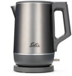 SOLIS Fierbator apa Solis, Eco Boil Kettle, capacitate 1.7 litri, izolare termica pereti, sistem incalzire 3D, fara BPA, maner ergonomic, baza 360, usor de curatat, zgomot redus, compact, 1800 W, gri (S0258 Fierbator