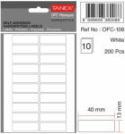 Tanex Etichete autoadezive, 13 x 40 mm, 200 buc/set, TANEX, alb (TX-OFC-108-WH)