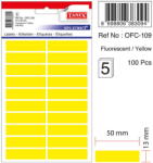 Tanex Etichete autoadezive, 13 x 50 mm, 100 buc/set, TANEX, galben fluorescent (TX-OFC-109-FYE)