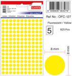 Tanex Etichete autoadezive rotunde, D 8 mm, 750 buc/set, TANEX, galben (TX-OFC-127-YE)